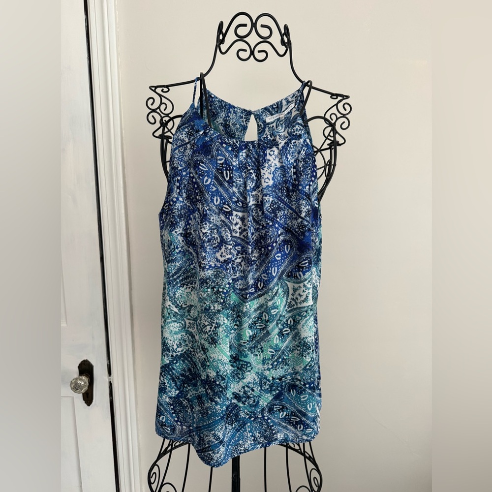 Violet & Claire Blue and Teal spaghetti Strap Top